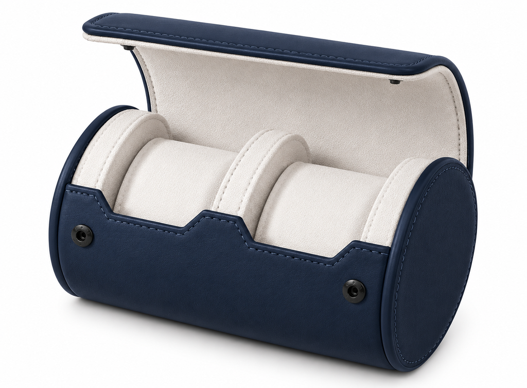 Oxford Navy VNTY Watch Roll Two Slots