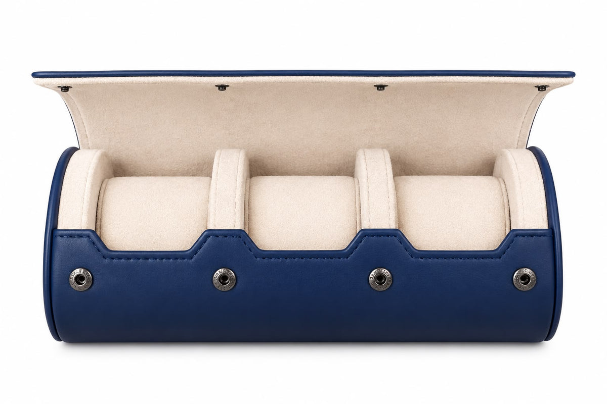Oxford Navy VNTY Watch Roll Three Slots